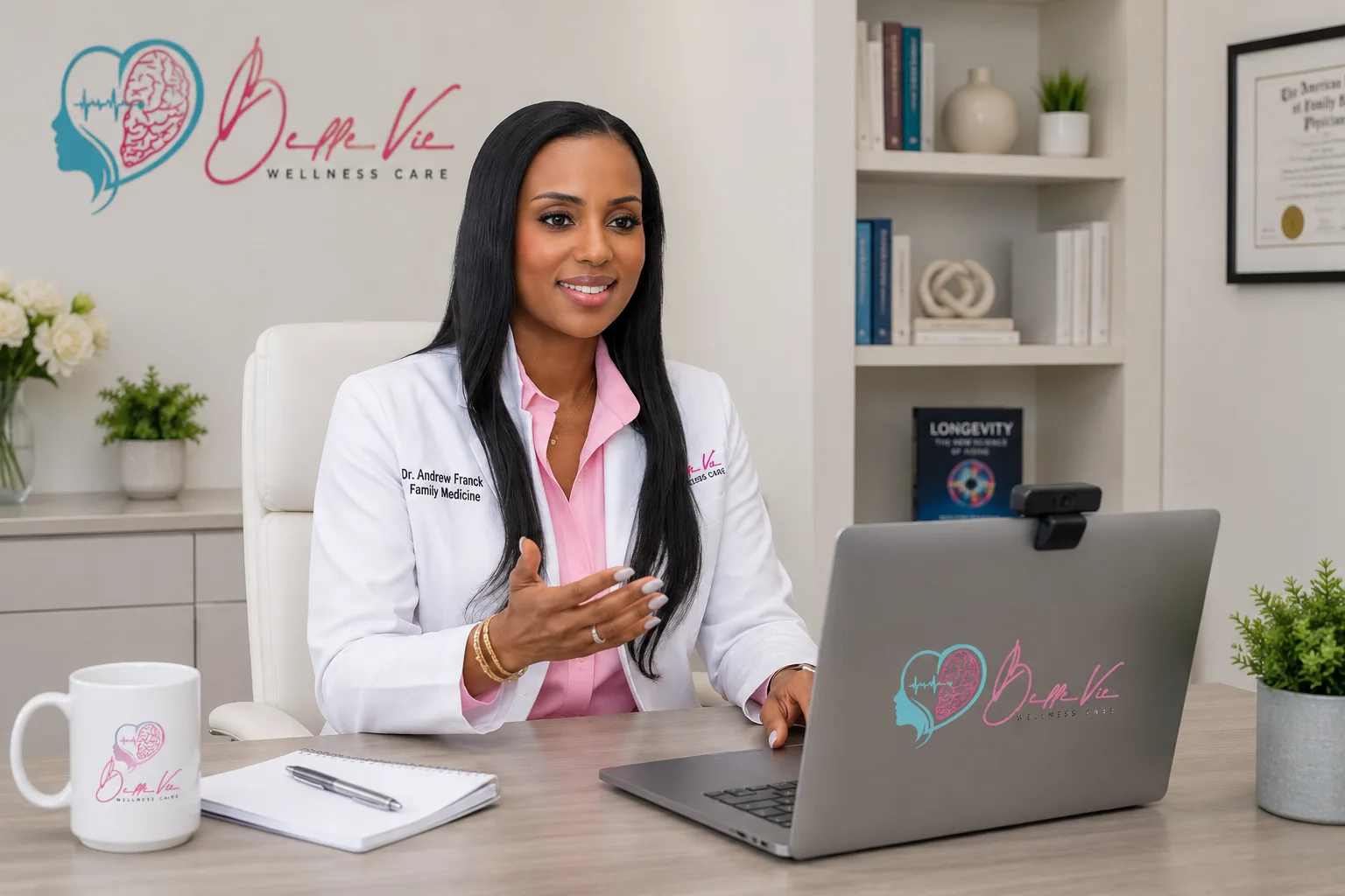 Dr. Andrelle Franck speaking during a mental health telehealth visit